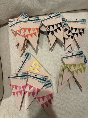 Recollections Paper Pennant Garland Packs in Pink, Orange, Yellow, Green & Black